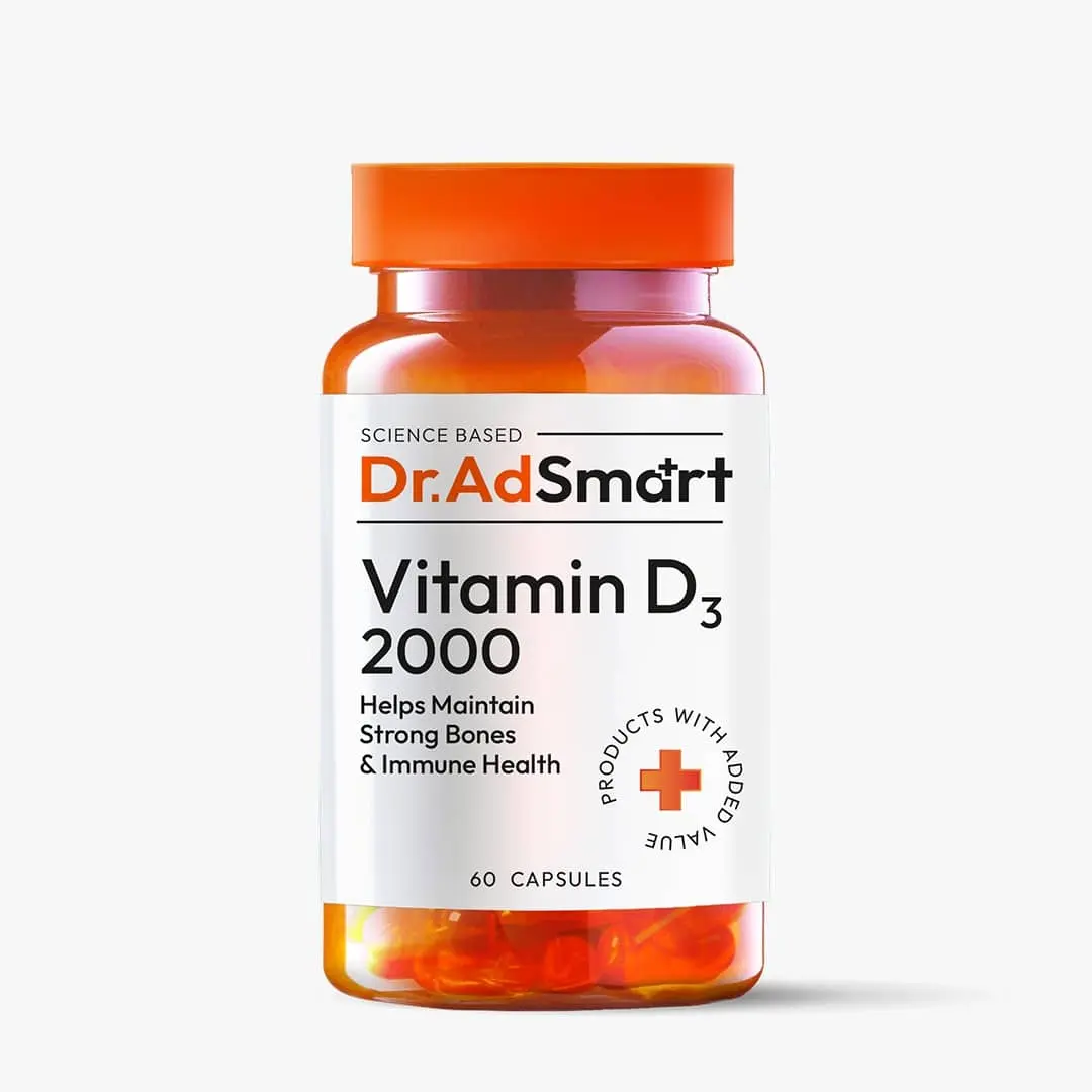 DR-AD-SMART-D-Vitamiin-2000IU-N60 D-vitamiin 2000 IU, Dr. AD Smart tootesari, 60 kapslit